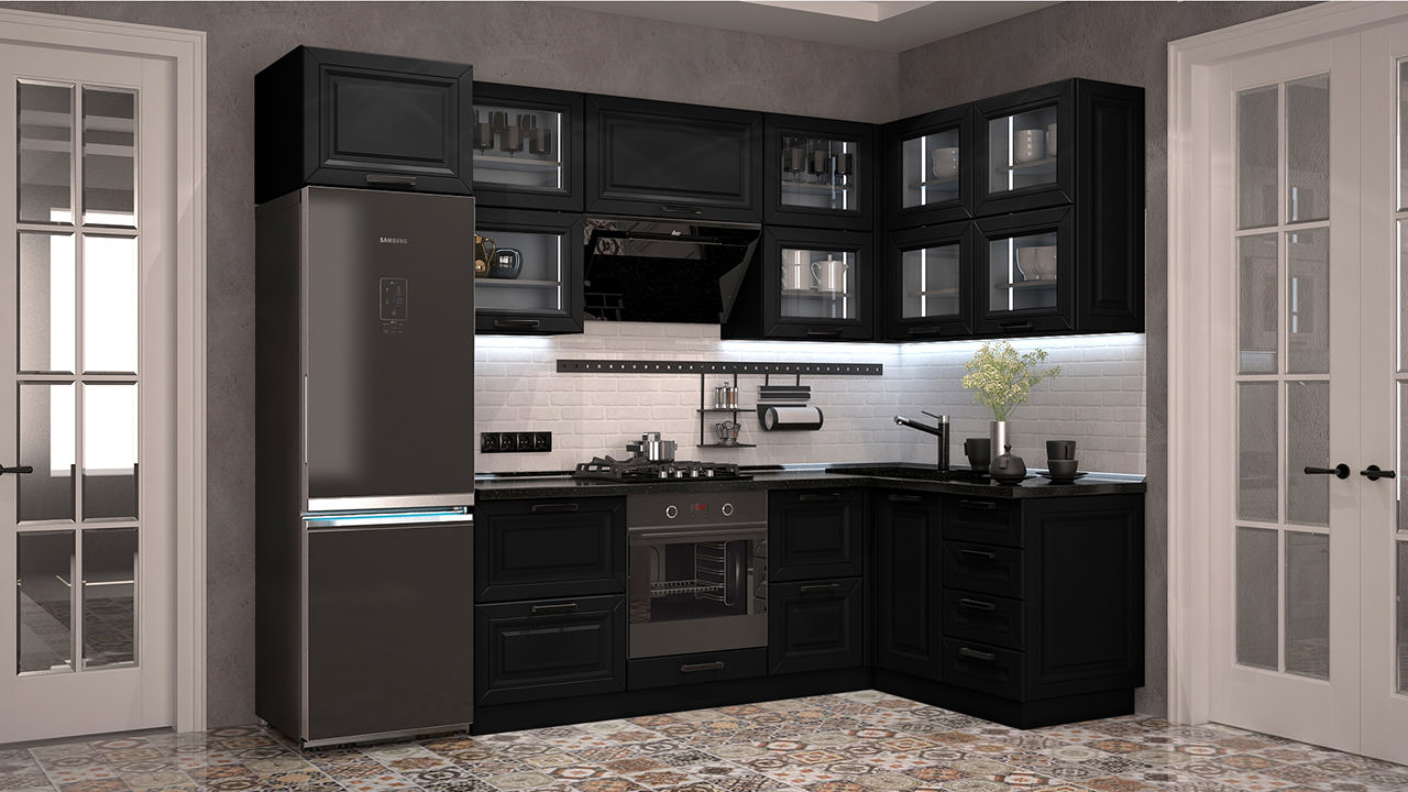  Кухня черного цвета Сканди 56 
