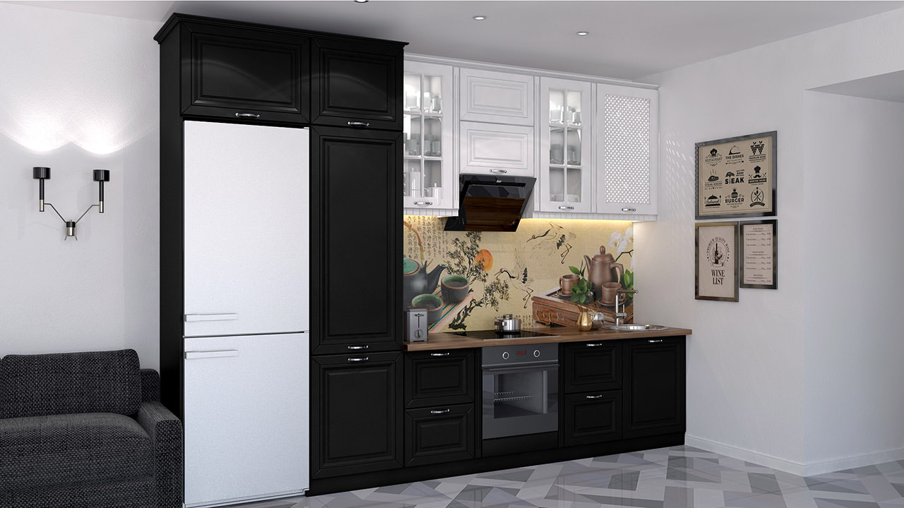  Кухня черного цвета Сканди 152 