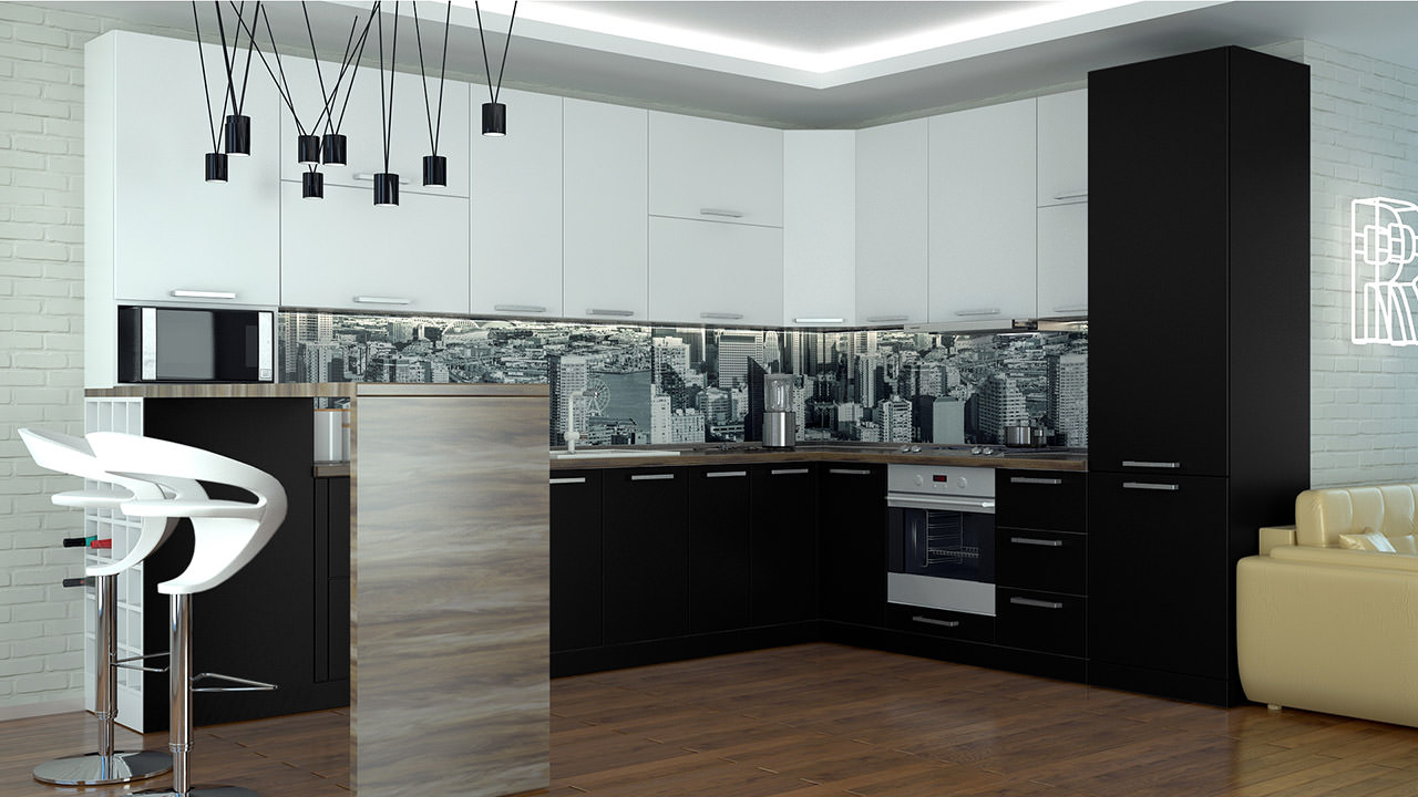  Кухня черного цвета Турин 53 