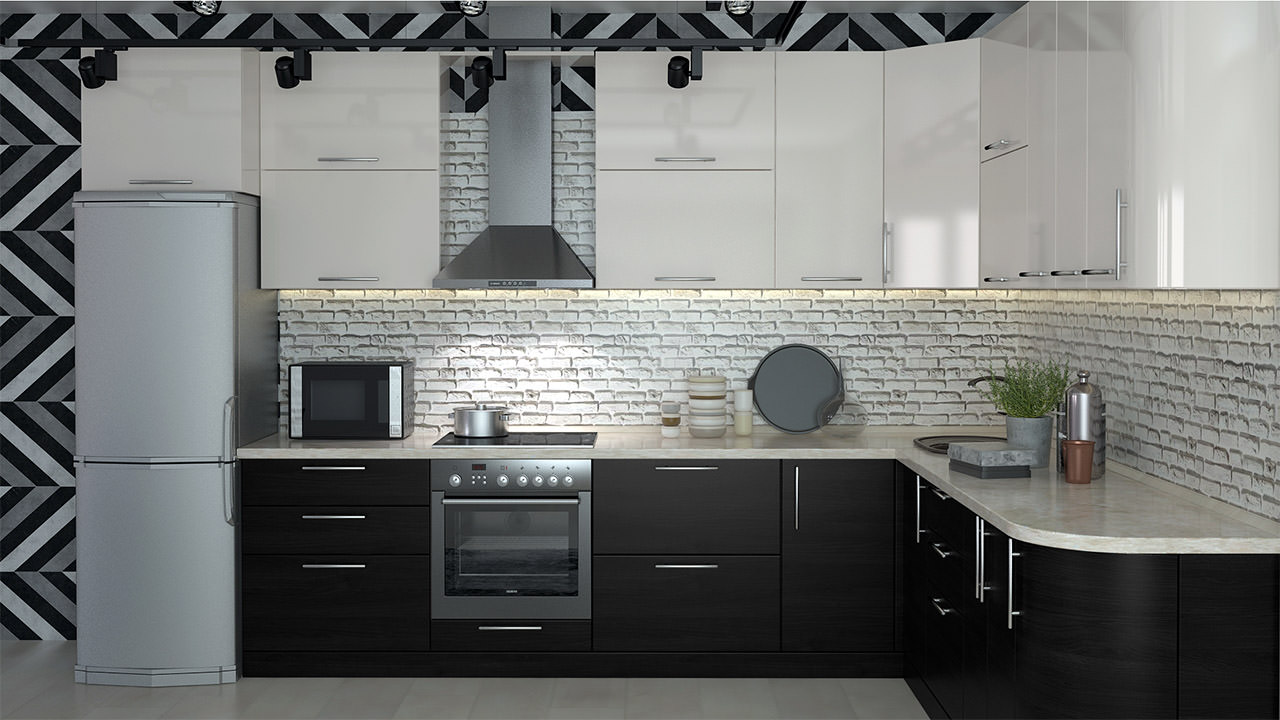  Кухня черного цвета Турин 68 