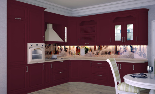  Бордовая кухня Ника 4 