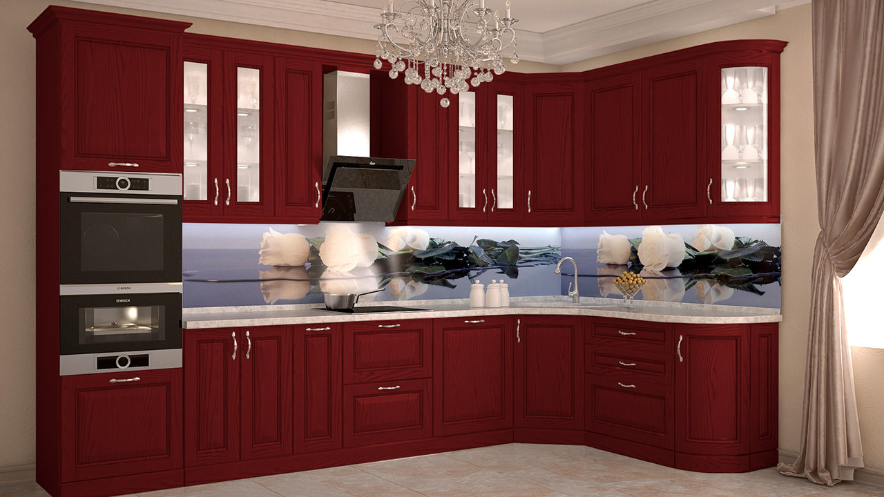  Кухня рубинового цвета Кремона 6 
