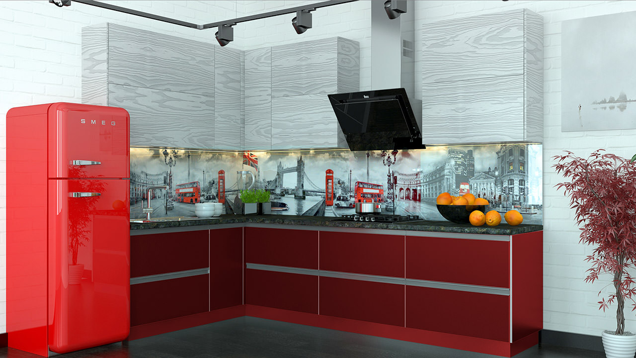  Кухня рубинового цвета Олимпия 1 