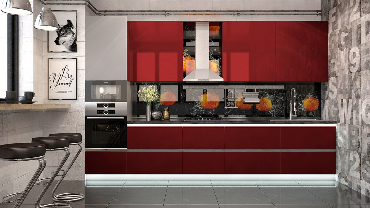  Кухня рубинового цвета Олимпия 34 