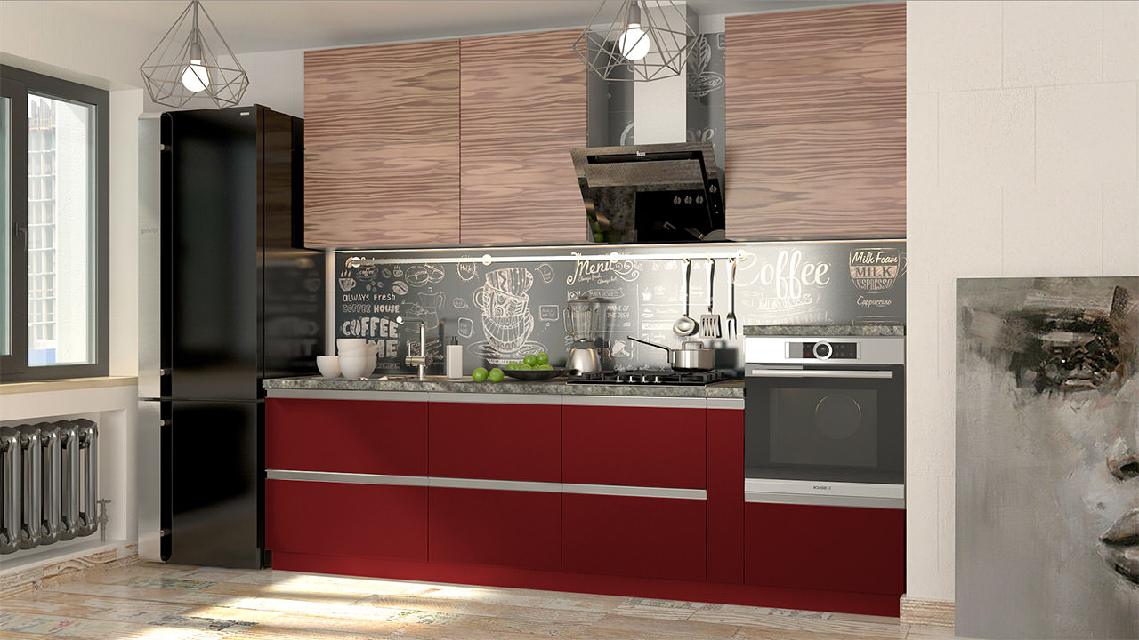  Кухня рубинового цвета Олимпия 42 