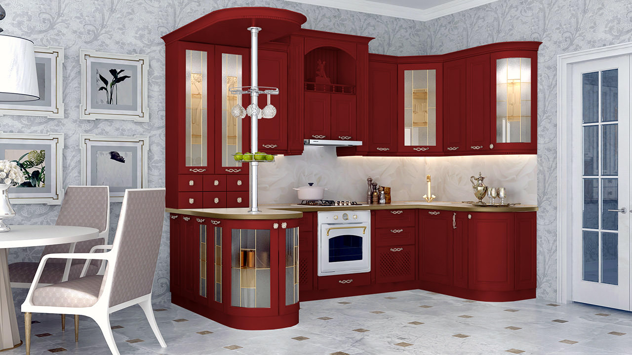  Кухня рубинового цвета Парма 2 