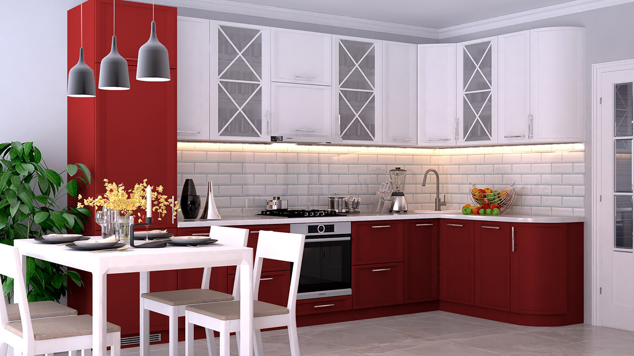  Кухня рубинового цвета Портофино 18 