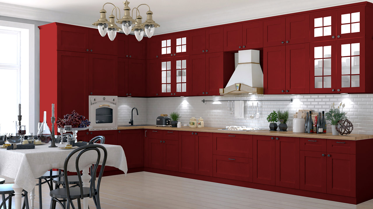  Кухня рубинового цвета Сканди 15 