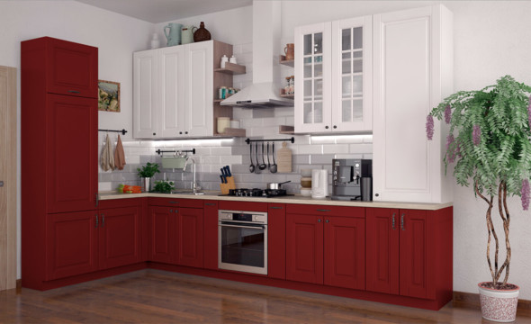  Кухня рубинового цвета Сканди 32 