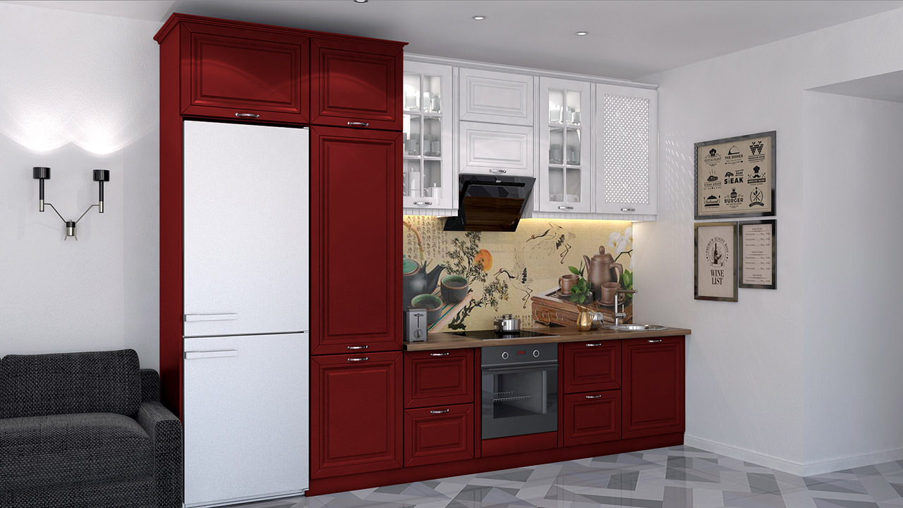  Кухня рубинового цвета Сканди 152 