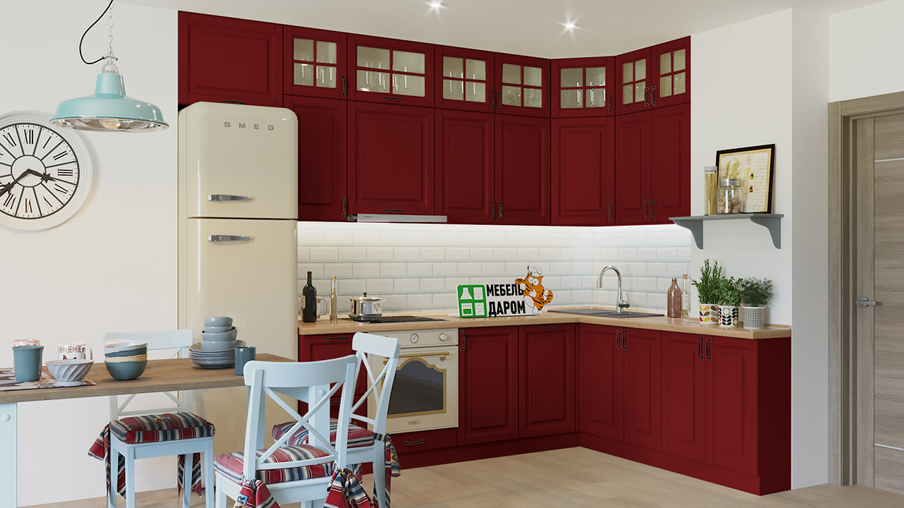  Кухня рубинового цвета Сканди 161 