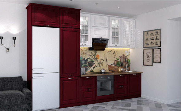  Кухня вишневого цвета Сканди 152 