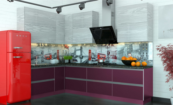  Кухня цвета баклажан Олимпия 1 