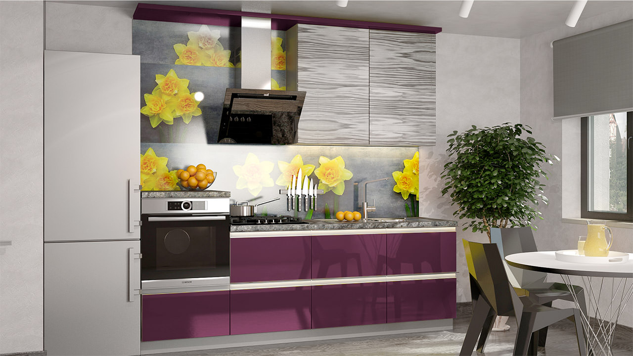  Кухня цвета баклажан Олимпия 50 