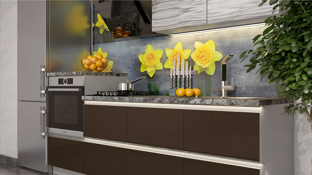 Мебель для кухни в цвете кофе Олимпия 50 Прямая 