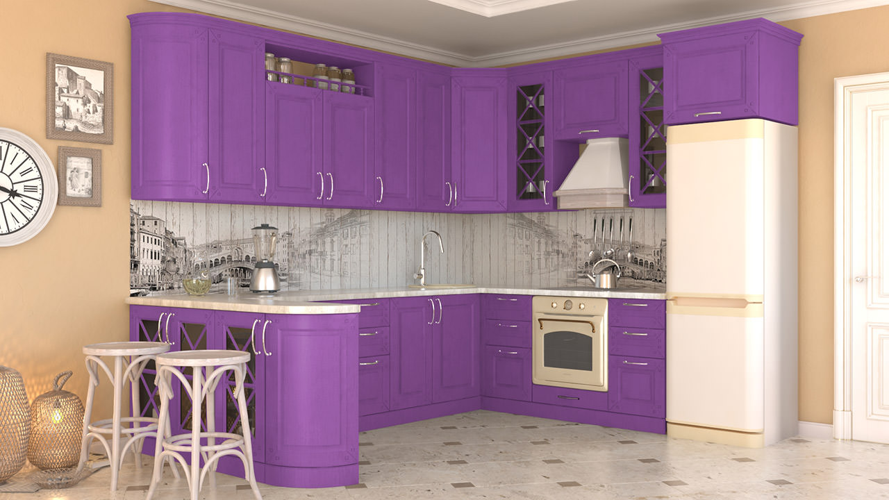  Кухня лилового цвета Эдельвейс 3 