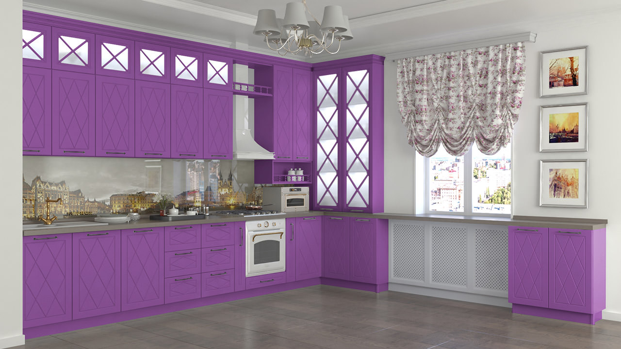  Кухня лилового цвета Эдельвейс 5 