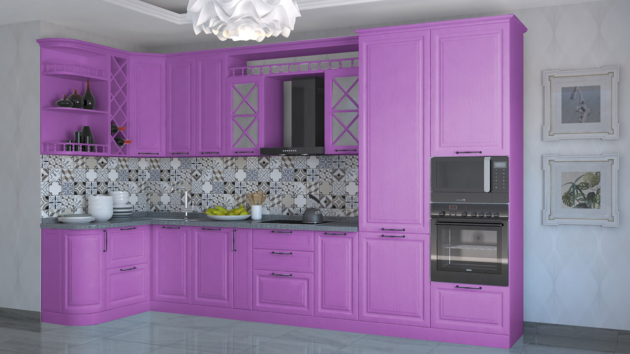  Кухня лилового цвета Эдельвейс 7 