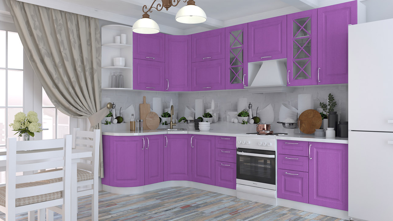  Кухня лилового цвета Эдельвейс 26 