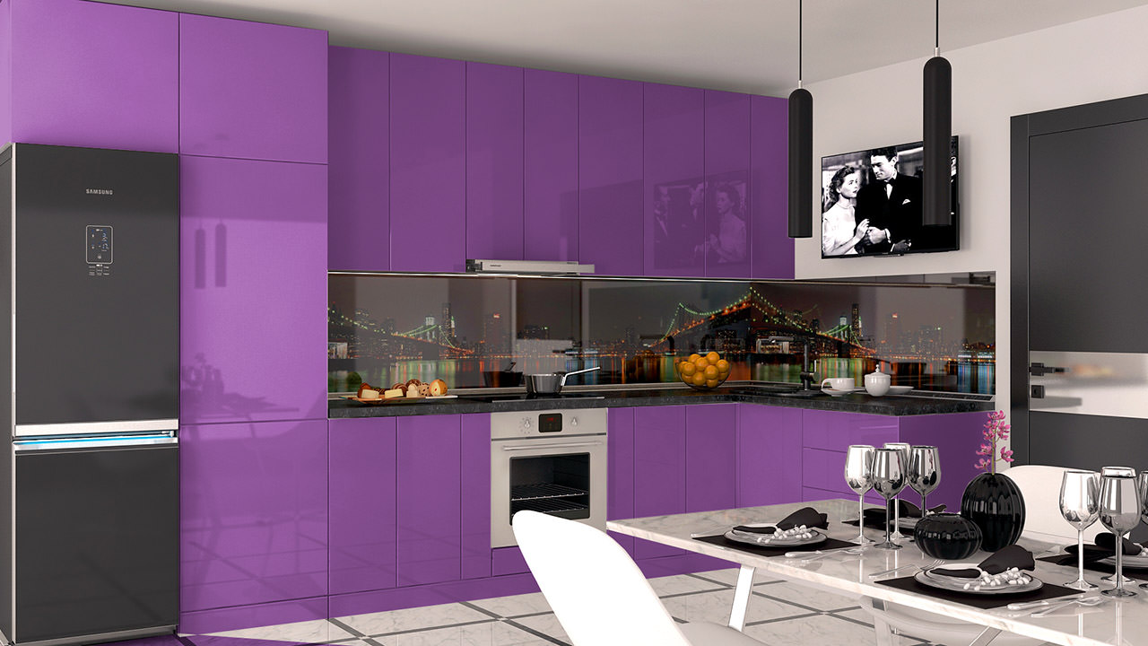  Кухня лилового цвета Кремона 1 
