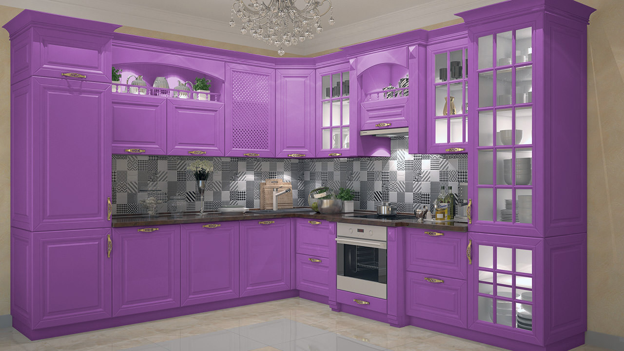  Кухня лилового цвета Ника 1 