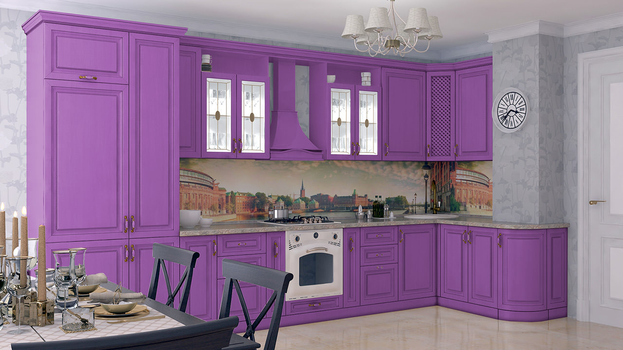  Кухня лилового цвета Ника 3 