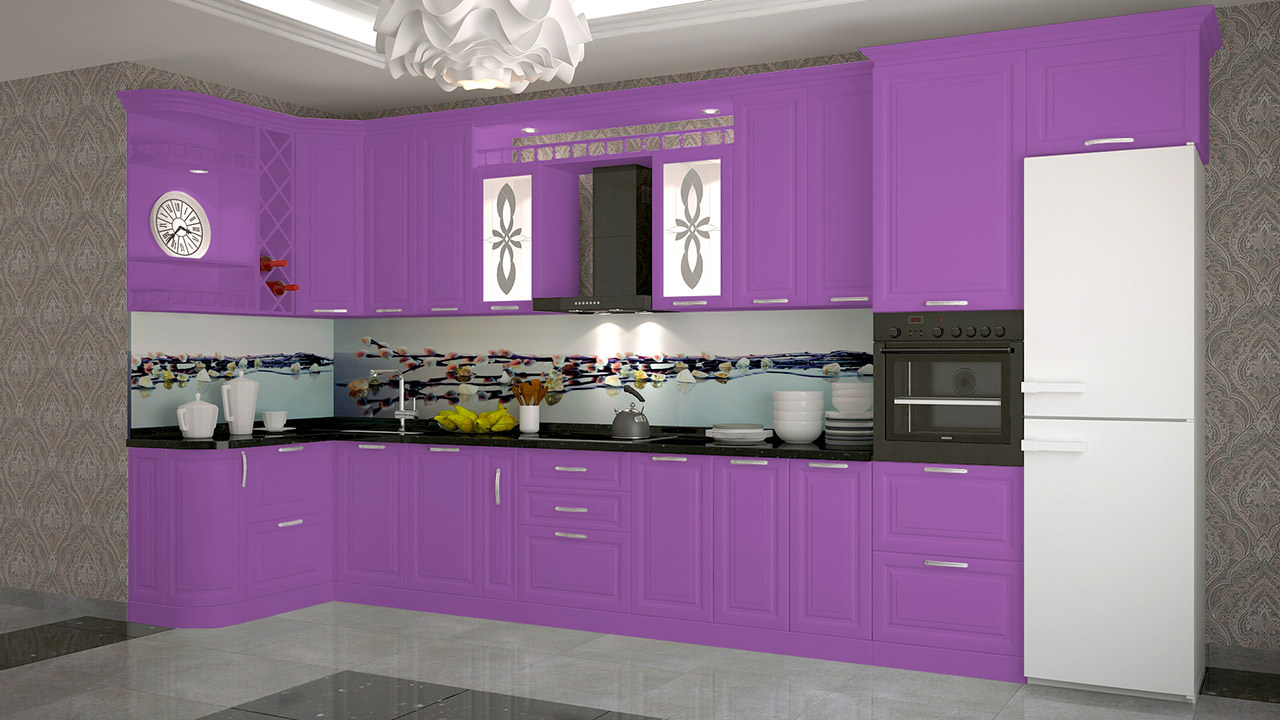  Кухня лилового цвета Ника 6 
