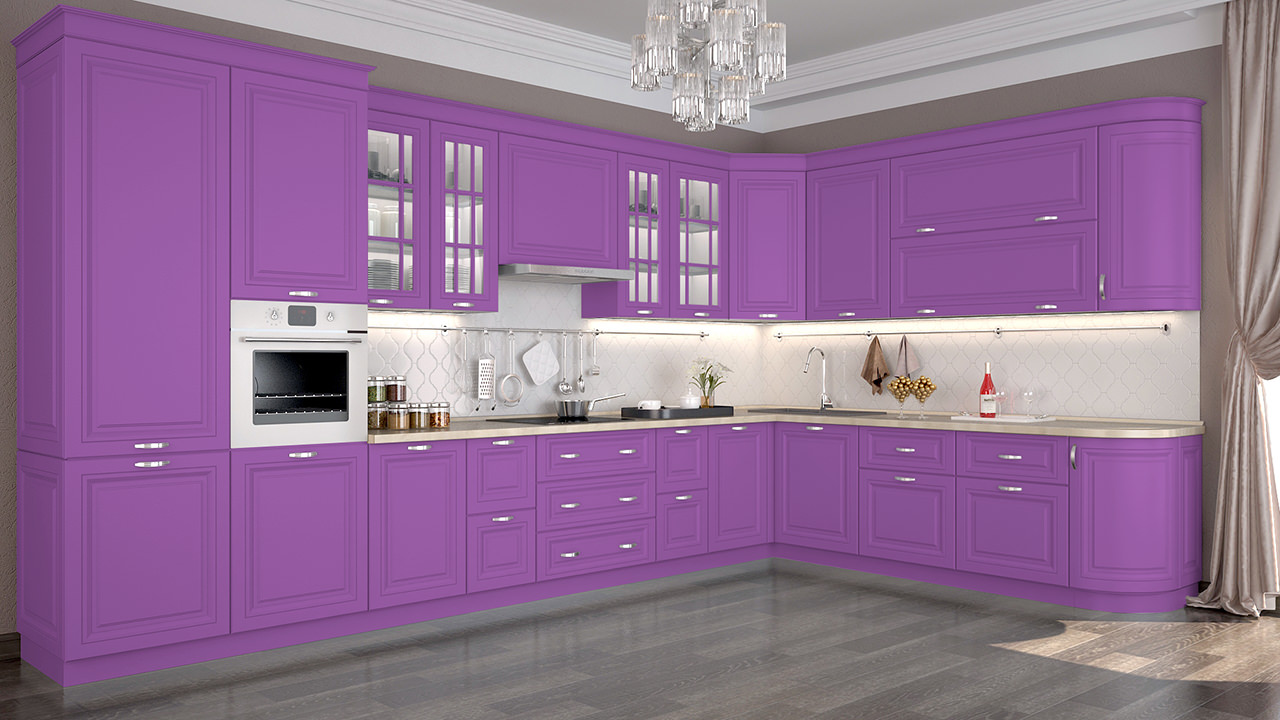  Кухня лилового цвета Ника 7 