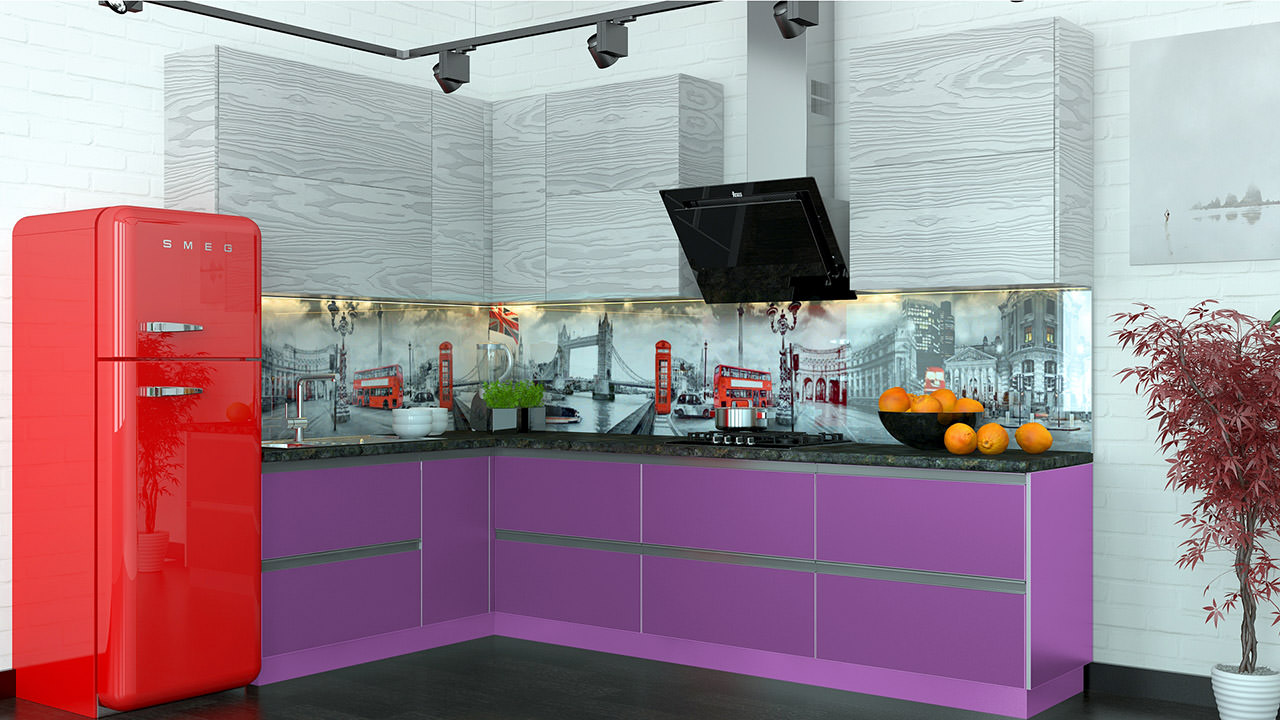  Кухня лилового цвета Олимпия 1 