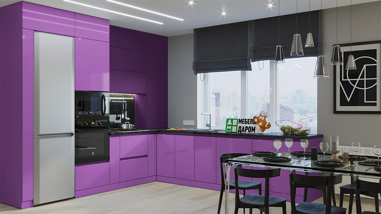  Кухня лилового цвета Олимпия 2 