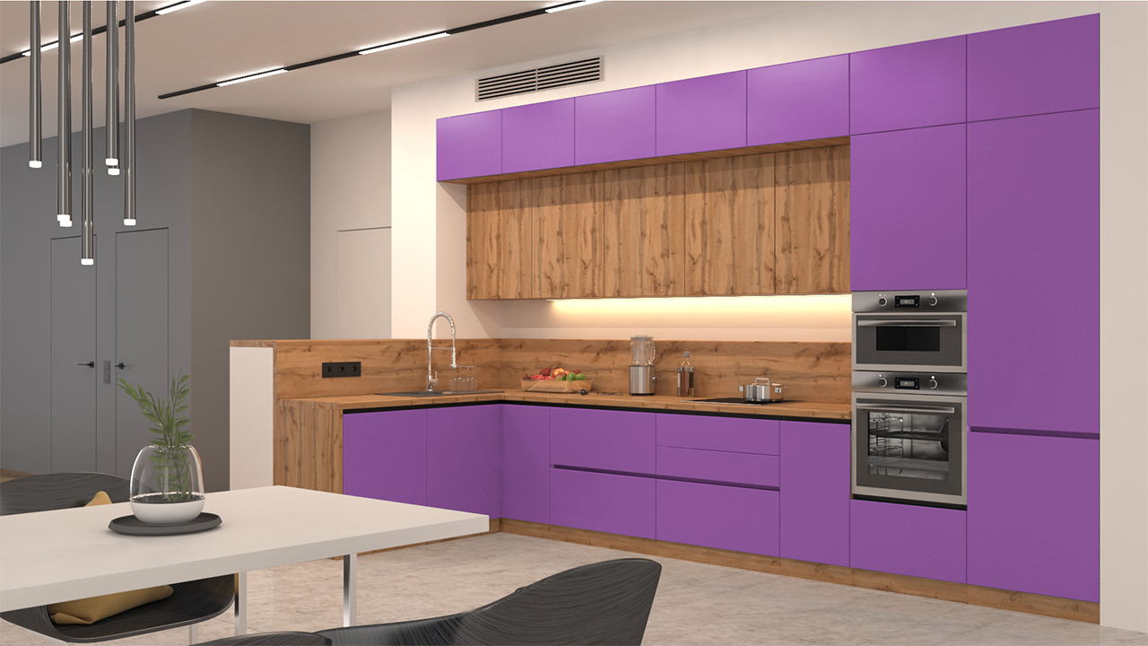  Кухня лилового цвета Олимпия 16 