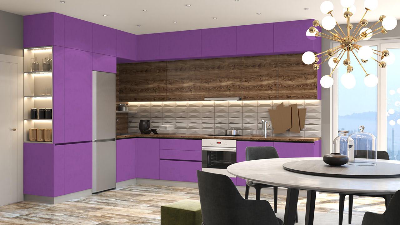 Кухня лилового цвета Олимпия 23 