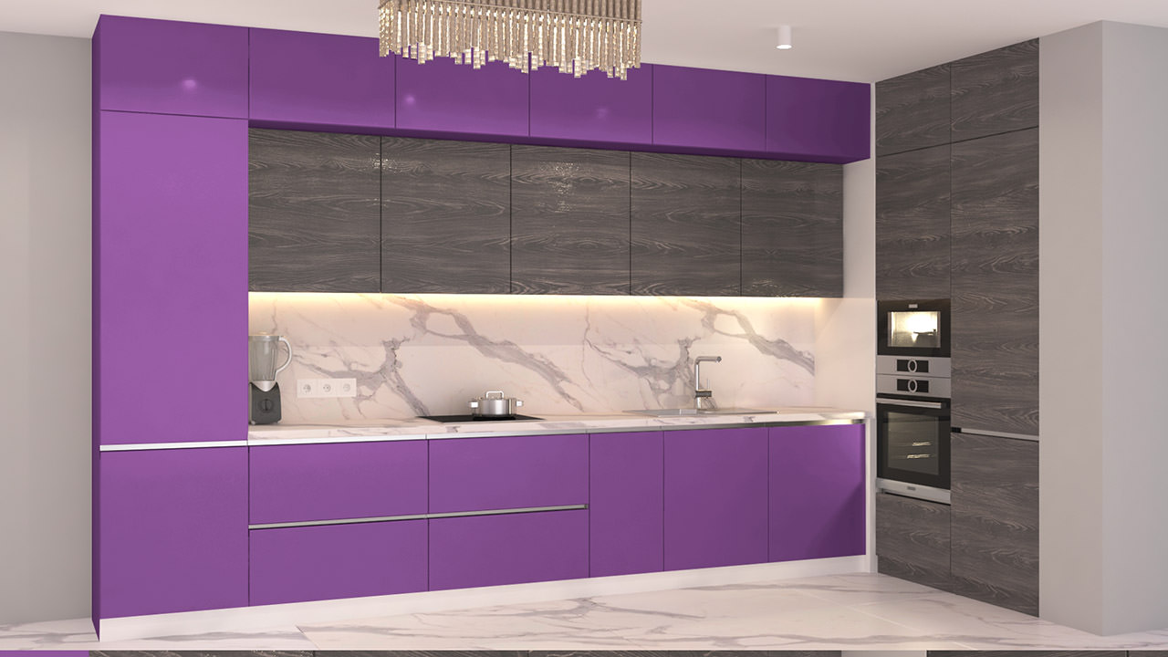  Кухня лилового цвета Олимпия 30 