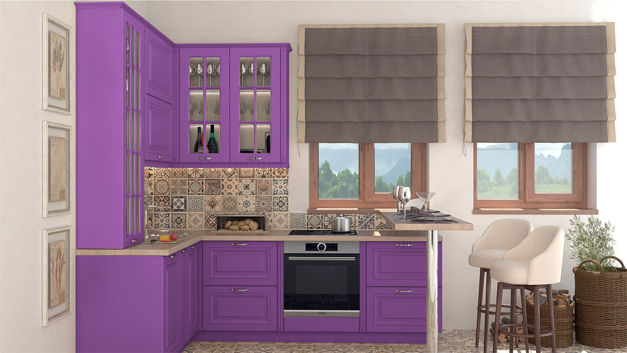  Кухня лилового цвета Сканди 16 