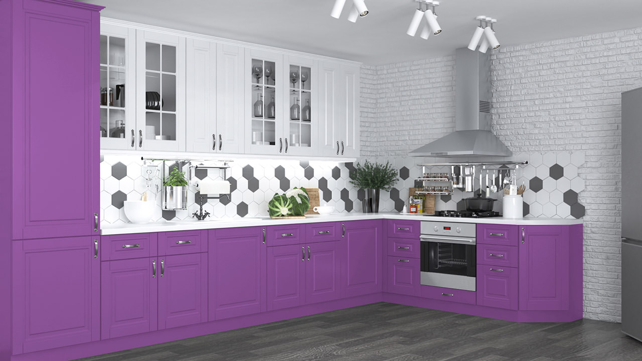  Кухня лилового цвета Сканди 48 