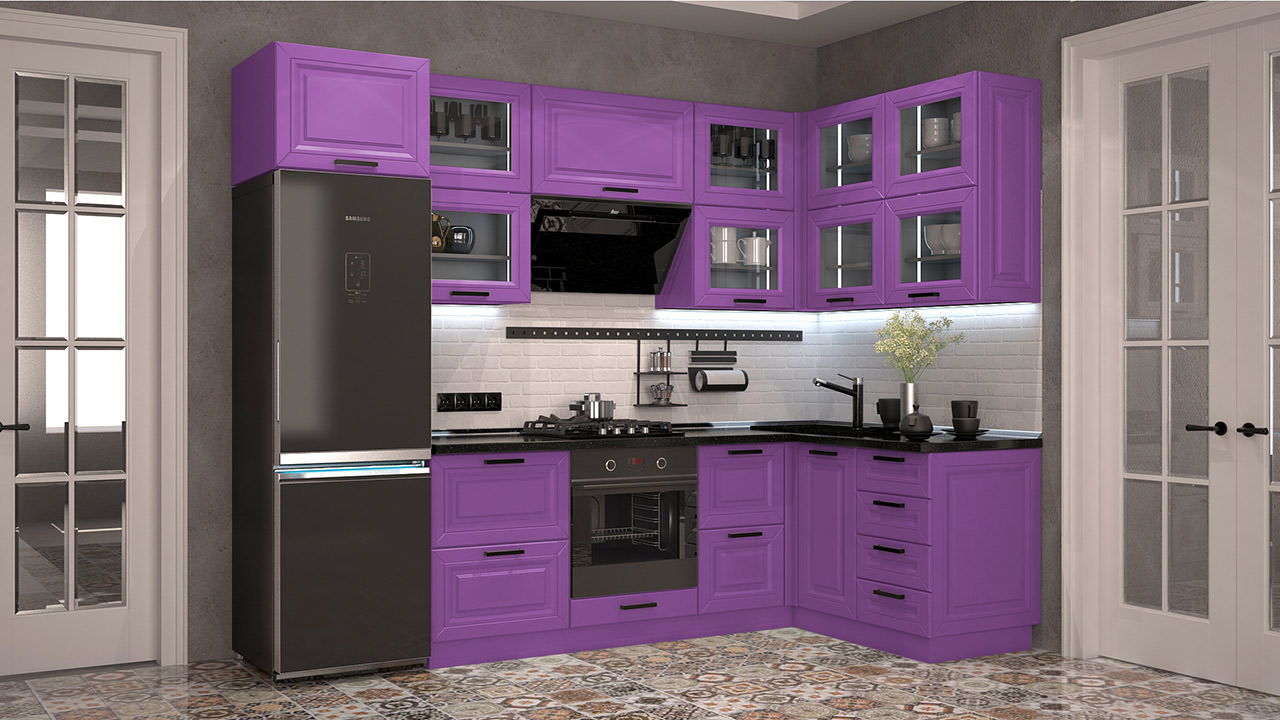  Кухня лилового цвета Сканди 56 