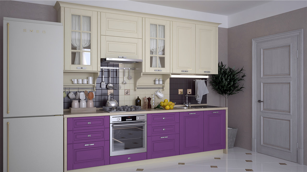  Кухня лилового цвета Сканди 72 