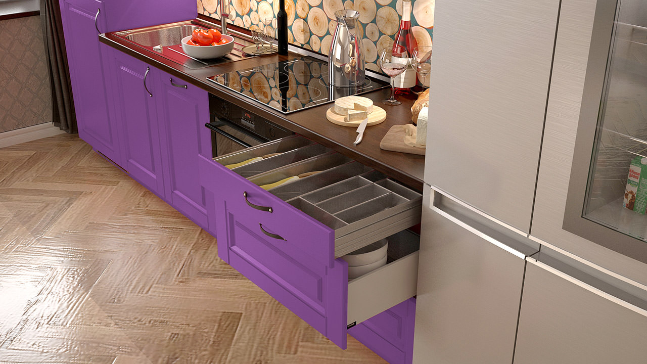 Где купить фиолетовую кухню?