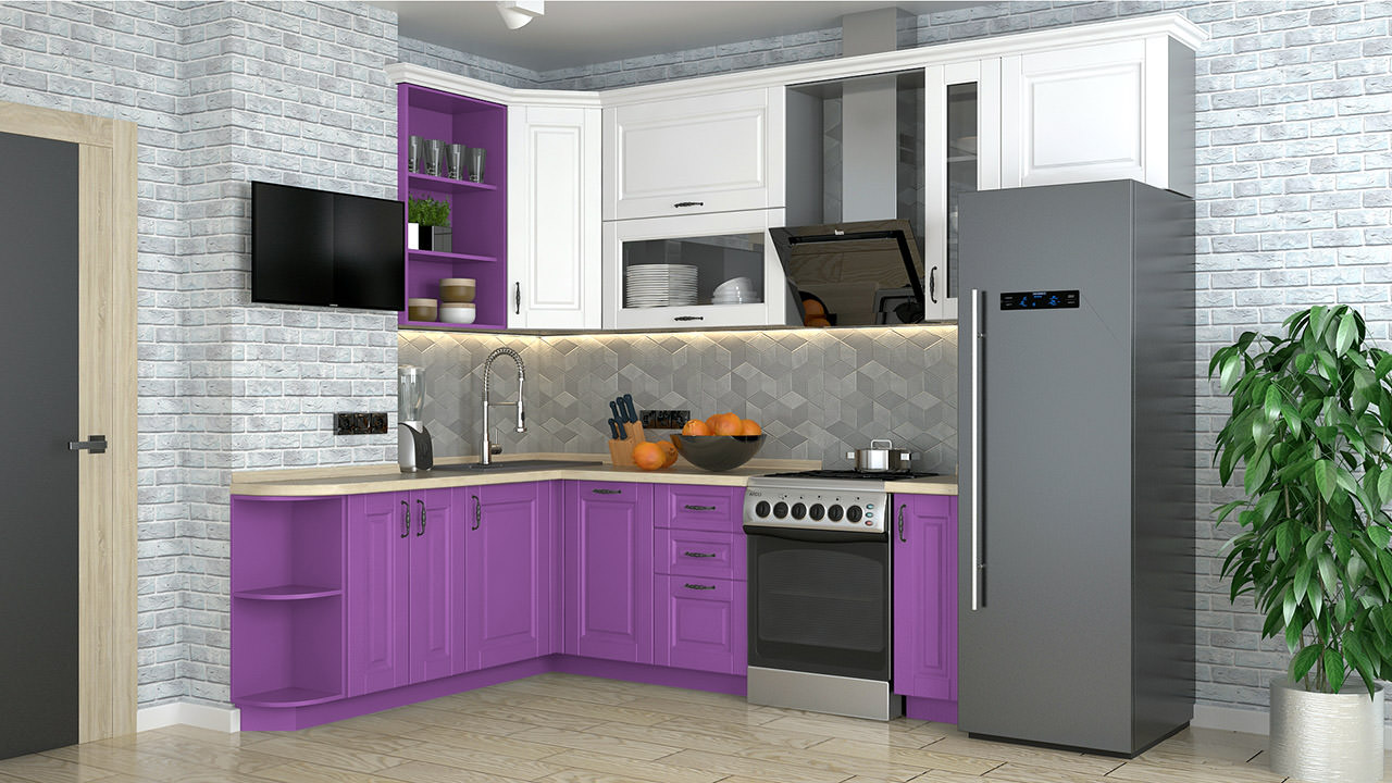  Кухня лилового цвета Сканди 128 