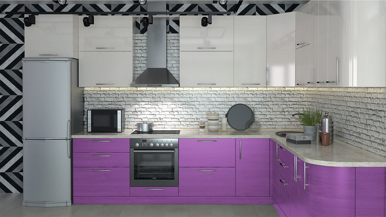  Кухня лилового цвета Турин 68 