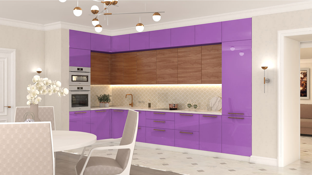  Кухня лилового цвета Турин 78 