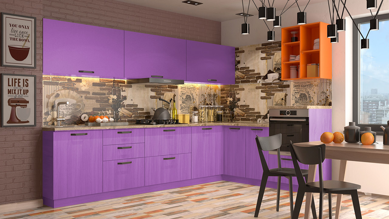  Кухня лилового цвета Хельга 10 