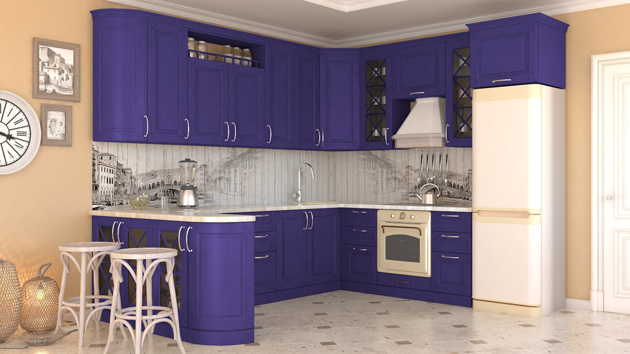  Кухня фиолетового цвета Эдельвейс 3 