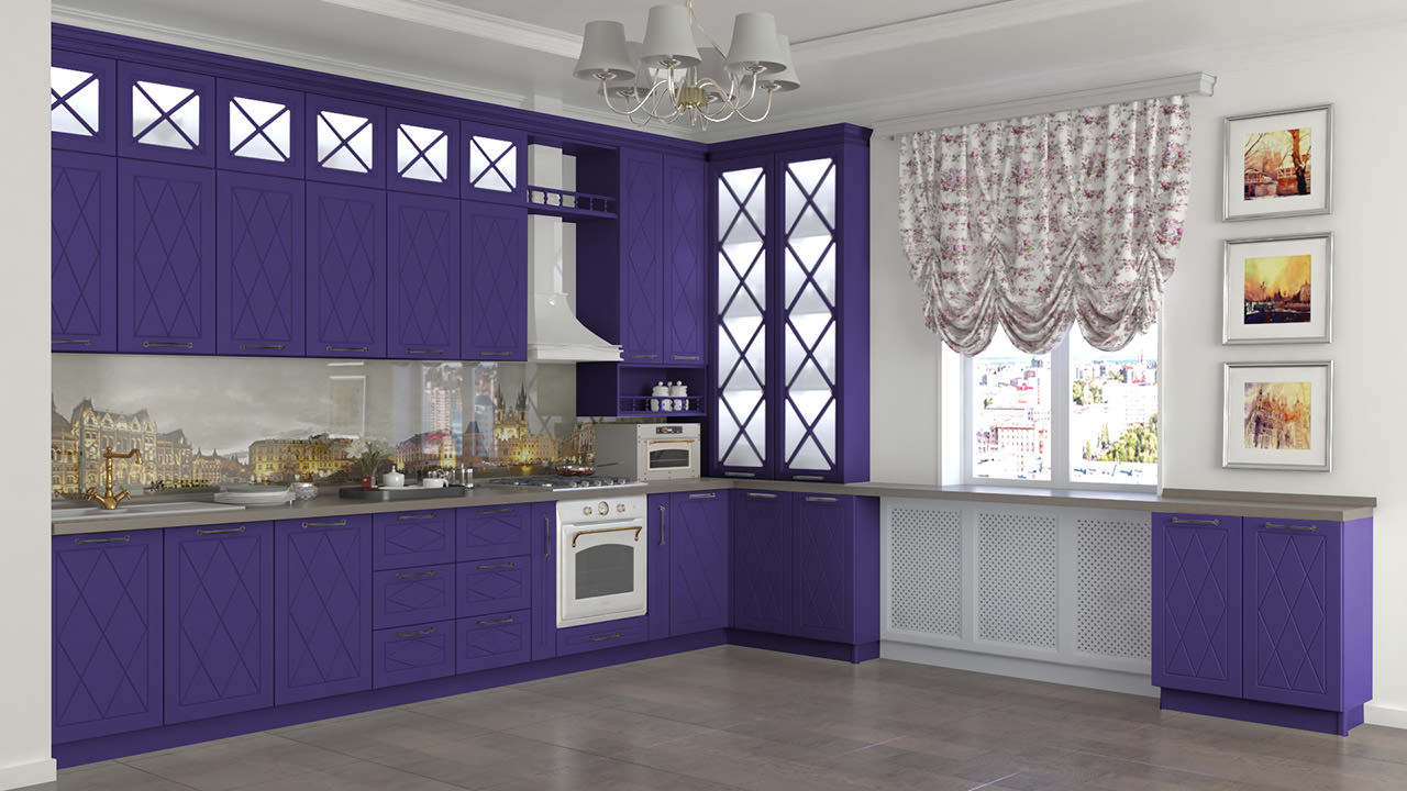  Кухня фиолетового цвета Эдельвейс 5 