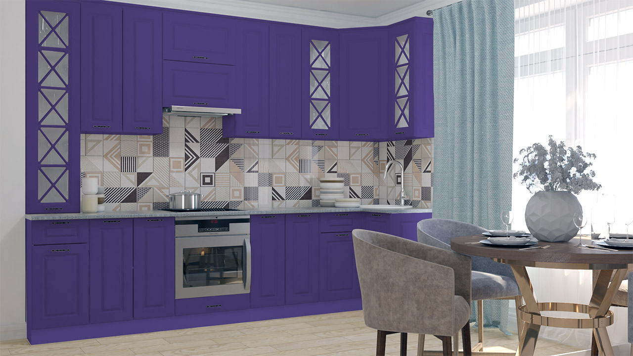  Кухня фиолетового цвета Эдельвейс 6 