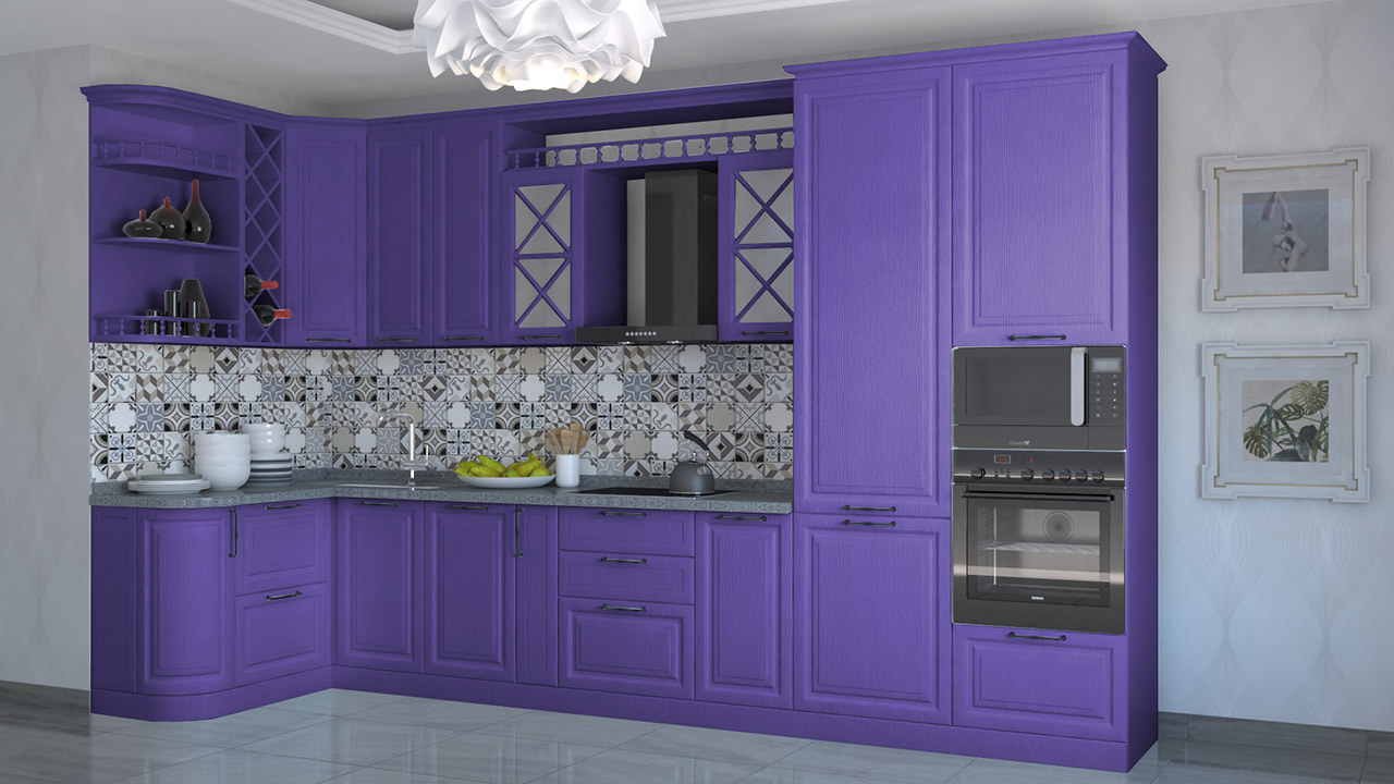  Кухня фиолетового цвета Эдельвейс 7 