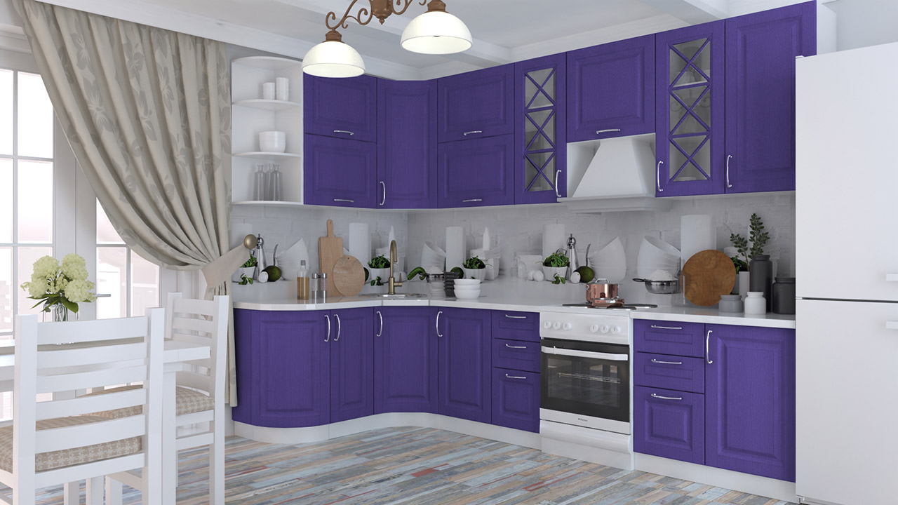  Кухня фиолетового цвета Эдельвейс 26 