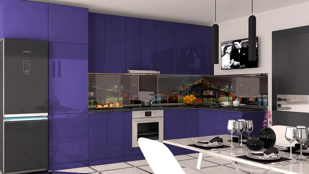  Кухня фиолетового цвета Кремона 1 