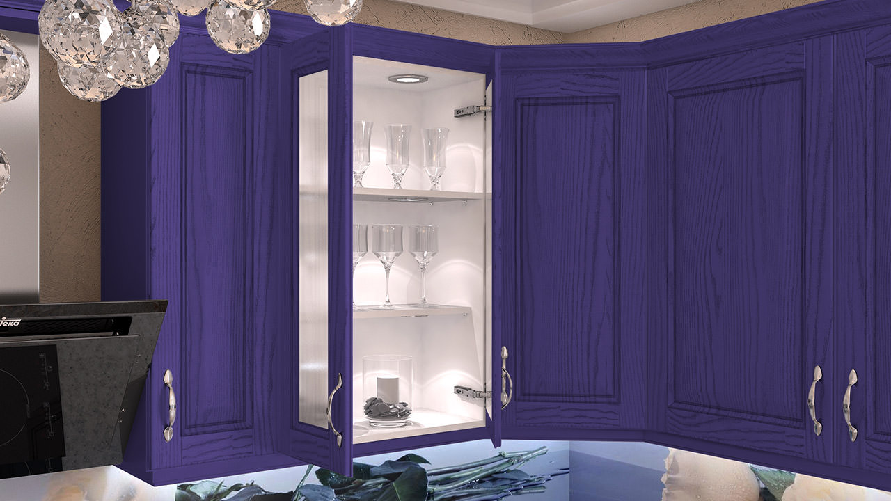  Фиолетовая кухня с фрезерованными фасадами - Кремона 6 