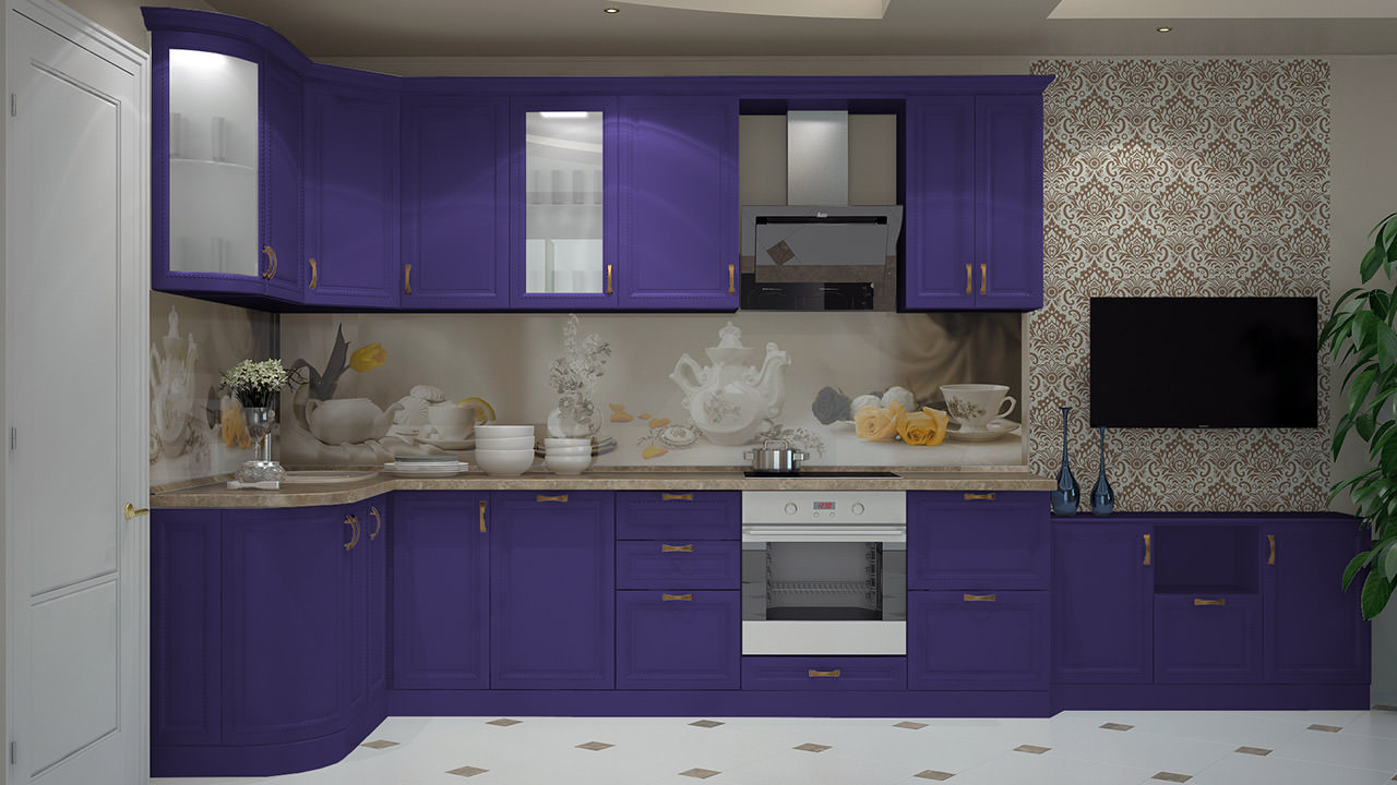  Кухня фиолетового цвета Кремона 7 